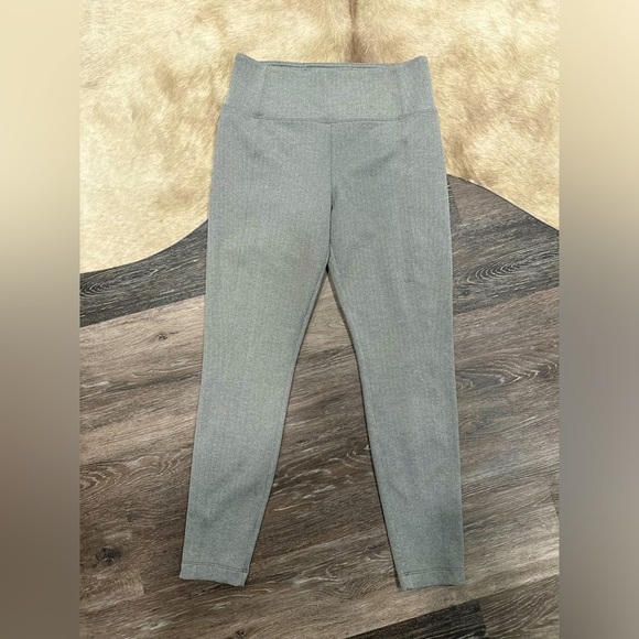 Athleta Delancey Herringbone Tight Leggings Women’s Size Medium Zip Pockets Gray - Picture 1 of 6